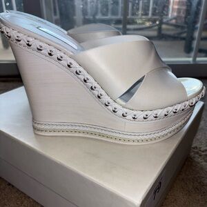 Casadei White Wedge Sandals in great condition!